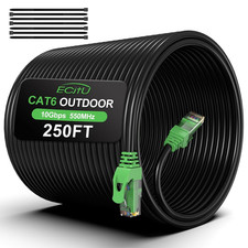 250FT Cat6 Outdoor Ethernet Cable Direct Burial Heavy Duty Patch Cord picture