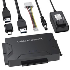 Hard Drive Reader USB 3.0 & Type C to SATA IDE Adapter, Internal Data Black picture