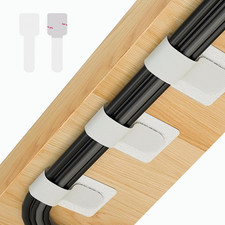 50 PCS Hook and Loop Cable Ties, under Desk Cable Management, White picture