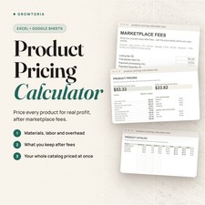 Product Pricing Calculator Spreadsheet Excel Google Sheets Profit Break-Even picture