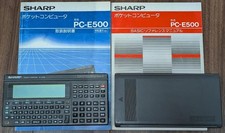 SHARP PC-E500 Pocket Computer w/CE-2H16M RAM Card 2 Manuals Tested from JAPAN picture