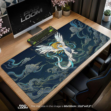 Lugia Great Wave Mouse Pad, Japanese Art Desk Mat, Pokemon Gaming Setup picture