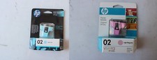 Lot of 2 Genuine HP 02 Ink Cartridge: 1 pcs -  Light Cyan, 1 pcs - Light Magenta picture