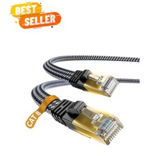6.5ft Cat 8 Ethernet Cable - High Speed Nylon Braided for Network Professionals picture