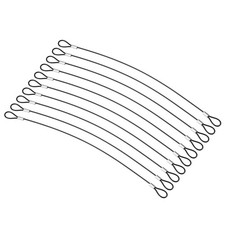 PATIKIL 12 Inch Cable Lock 10 Pack 2mm Dia Stainless Steel Double Loop Black picture