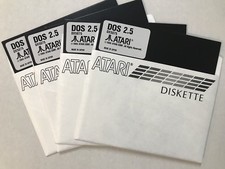 DOUBLE DENSITY DISKS Atari sleeve DX5075 DOS 2.5 4 each 5 1/4 disks 800/XL/XE picture