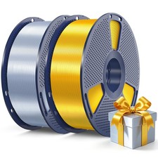 2-Pack 2KG Silk PLA 3D Printer Filament - Silver & Light Gold, High-Quality Mate picture