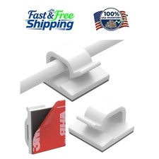 40-Pack Adhesive Cable Clips for Effortless Organization - White, Compact Design picture