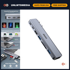 8-in-2 USB C Hub Adapter for MacBook Air/Pro, 4K HDMI, Multiport Docking Station picture