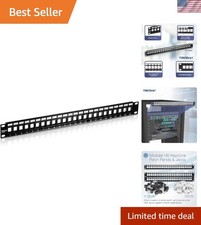 Durable 24-Port 1U Patch Panel for Cat6 Jacks - Seamless Indoor/Outdoor Solution picture