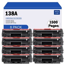 8 Pack W1380A 138A Toner Cartridge Replacement for HP 3001dw 3001fdw MFP 3101fdw picture