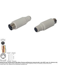 Adapter DIN 5-Pin Male Mini-Din 6-Pin Female AT Port System PS2 Keyboard picture