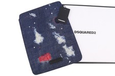 DSQUARED2 Unisex Case ONE SIZE Denim Painted Ripped Cover Apple iPad Logo Blue picture