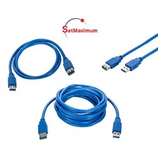 USB 3.0 Extension Cable Blue AM to AF Super Speed EXT Cord 3-15ft Multi-Pack LOT picture