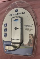GE High Speed USB 2.0 4-Port Hub Built in Cable #98751 New Factory Sealed picture