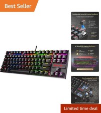 Ergonomic 87-Key Mechanical Gaming Keyboard with RGB Backlighting & Red Switches picture