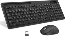 Wireless Keyboard and Mouse Keyboard with Phone Holder 2.4GHz Silent Wireless picture