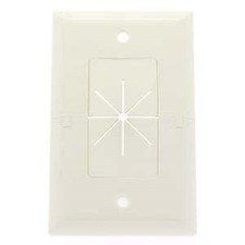 Split Wall Plate 1-Gang Flexible Opening Low Voltage Cable Pass Through White picture