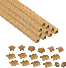 157in Stainable Wood-Effect Corner Cable Concealer Multipack, Floor Wire Hider, picture