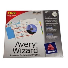 New Sealed Avery Wizard CD 5344 for Microsoft Office Windows Vista XP 2000 ME 98 picture