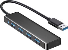 USB 3.0 4 Port Hub Splitter Multi Adapter 5Gbps High Speed PC Desktop Laptop picture
