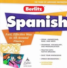 Berlitz Spanish PC CD speak read foreign language vocabulary quiz home schooling picture