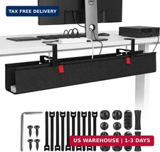 36 Inch Under Desk Cable Management Tray No Drill Desk Cord Management Organizat picture
