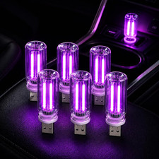 6 Pack USB Car Night Light, Touch Dimmable Mini Retro Glass Bottle LED Ambient L picture