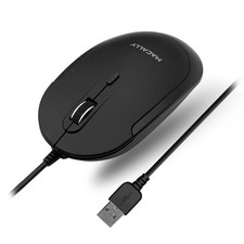 Macally Computer Mouse Wired, Silent USB Mice - Slim & Pack of 1, Black picture