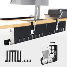 Syeeiex under Desk Cable Management, Cord Management, Black, 17Inch, 2 Set picture