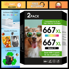 High-Capacity 667XL Ink Cartridges - Black & Color Compatible for HP Printers picture