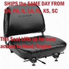 NEW UNIVERSAL FOLDING VINYL FORKLIFT SEAT FITS CLARK CAT HYSTER YALE TOYOTA picture