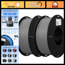 High-Quality Grey PLA 3D Printer Filament 2-Pack, 2KG Total, Durable & Easy to U picture