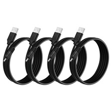 4Pcs USB to DC Power Cable 2.5x0.7mm, 5V 3A for LED Lights, 0.5 M/2Ft, Black picture