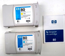 HP 80 DesignJet Ink Cartridges  Cyan C4846A & Yellow C4848A picture
