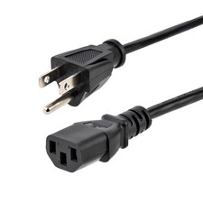 StarTech.com 3ft (1m) Computer Power Cord, NEMA 5-15P to C13, 10A 3 ft, Black picture