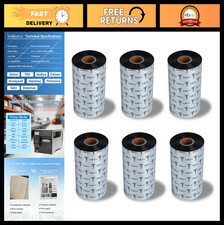 6 Rolls Premium Wax Thermal Transfer Ribbon 4.33