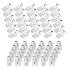 30pcs CAT8 RJ45 Connector with 30pcs White Boot Cable Traverse for 23AWG Cable picture