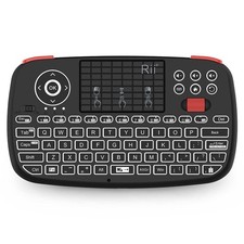 Rii (Upgrade) i4 Mini Bluetooth Keyboard with Touchpad, Blacklit Portable picture