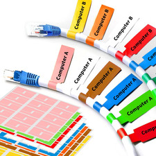 8 Sheet 240 Pcs Cable Labels for Management Colorful Waterproof Cord Tags for E picture