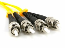 15 PACK LOT 2m ST-ST Duplex 9/125 OS2 Singlemode Fiber Cable OFNR Yellow 6FT picture