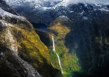 Landscape nature waterfall rocks Custom Gaming Mat Desk picture