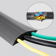 Cable Cover Cord Concealer Trip Free Surface Safe Floor Wire Hide Black 10 Feet picture