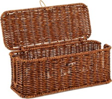 Cable Management Box Handmade Rattan Cable Organizer Stylish Hider Box with 2 picture