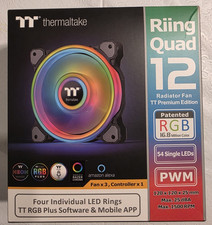 Thermaltake CL-F088-PL12SW-B Riing Quad 12 RGB Radiator Fan TT Premium (3 Fans) picture