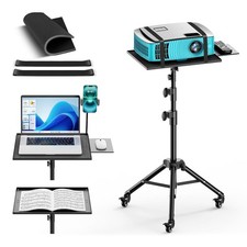 Adjustable Laptop Tripod Stand with Wheels Mouse Tray 29