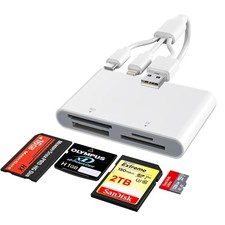 Memory Stick Pro Duo Adapter - 4-in-1 Reader SD/TF/MS/xD, Triple White picture