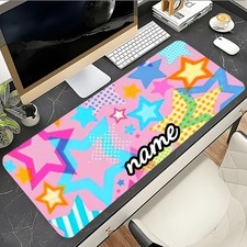 11.81inch X 23.62inch [Customized Mouse Pad] 1pc Colorful Star Pattern Gaming picture