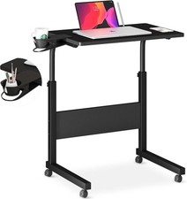 Rolling Standing Desk Height Adjustable Stand Up Laptop Desk Standup Workstation picture