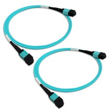 2 PCS 1m MPO Fiber Optic Patch Cord OM3150 MultiMode Cable Jumper Plug picture